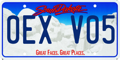 SD license plate 0EXV05