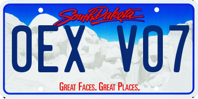 SD license plate 0EXV07