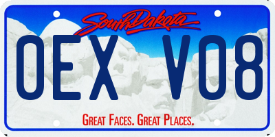 SD license plate 0EXV08