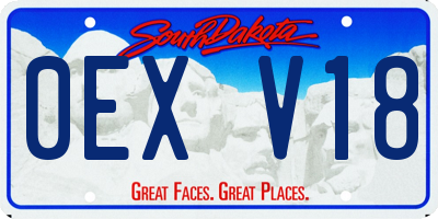 SD license plate 0EXV18