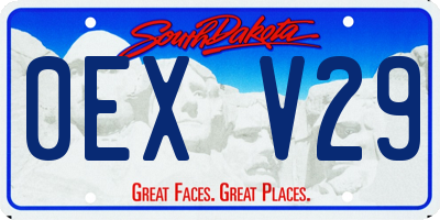 SD license plate 0EXV29