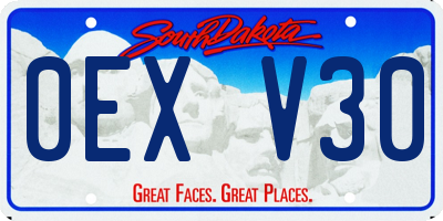 SD license plate 0EXV30