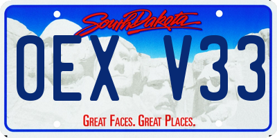 SD license plate 0EXV33