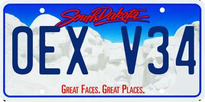 SD license plate 0EXV34
