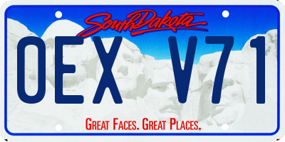 SD license plate 0EXV71