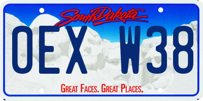 SD license plate 0EXW38