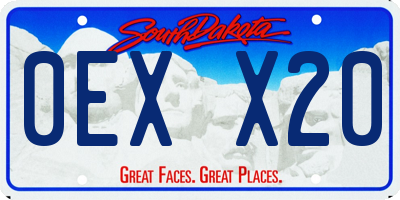 SD license plate 0EXX20