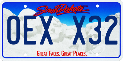 SD license plate 0EXX32