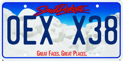 SD license plate 0EXX38