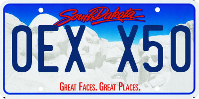 SD license plate 0EXX50