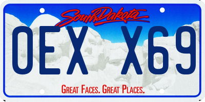 SD license plate 0EXX69