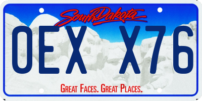 SD license plate 0EXX76