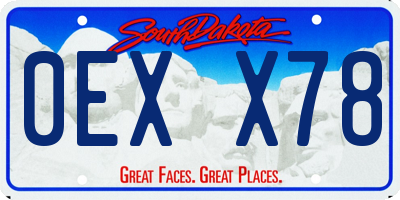 SD license plate 0EXX78