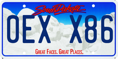 SD license plate 0EXX86