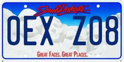 SD license plate 0EXZ08