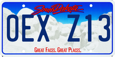SD license plate 0EXZ13