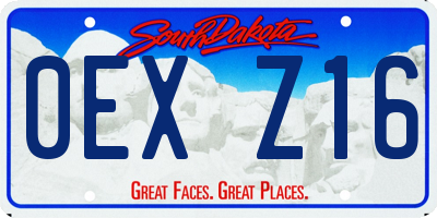 SD license plate 0EXZ16