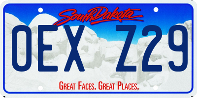 SD license plate 0EXZ29