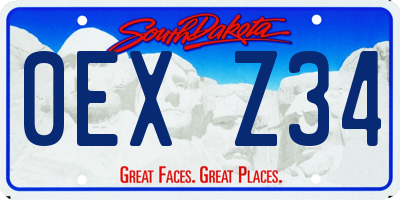 SD license plate 0EXZ34