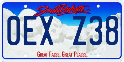 SD license plate 0EXZ38