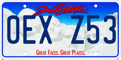 SD license plate 0EXZ53