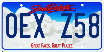 SD license plate 0EXZ58