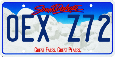 SD license plate 0EXZ72
