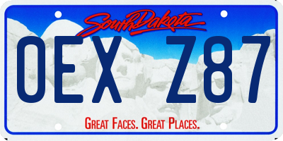 SD license plate 0EXZ87