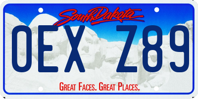 SD license plate 0EXZ89
