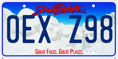 SD license plate 0EXZ98