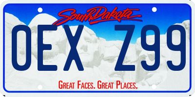 SD license plate 0EXZ99