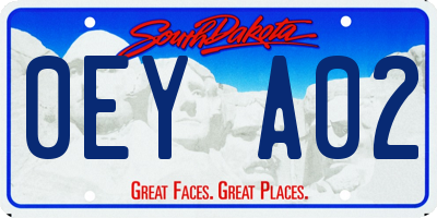 SD license plate 0EYA02