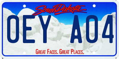 SD license plate 0EYA04