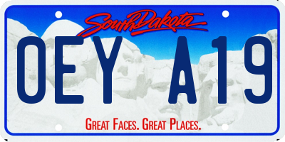 SD license plate 0EYA19