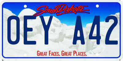 SD license plate 0EYA42