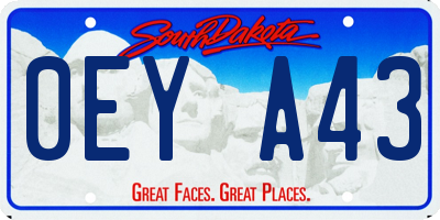 SD license plate 0EYA43