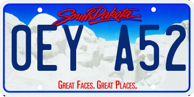 SD license plate 0EYA52