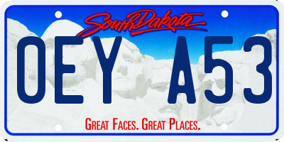 SD license plate 0EYA53