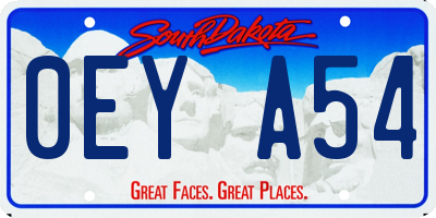 SD license plate 0EYA54