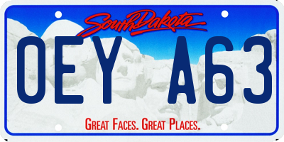SD license plate 0EYA63