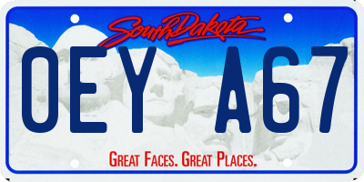 SD license plate 0EYA67