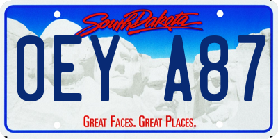 SD license plate 0EYA87