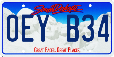 SD license plate 0EYB34