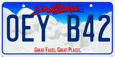 SD license plate 0EYB42