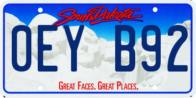 SD license plate 0EYB92