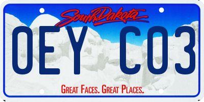 SD license plate 0EYC03