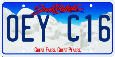 SD license plate 0EYC16