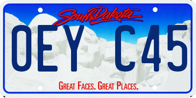 SD license plate 0EYC45