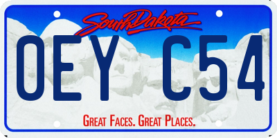 SD license plate 0EYC54