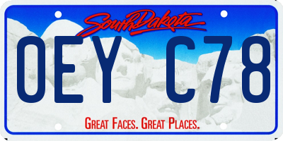 SD license plate 0EYC78